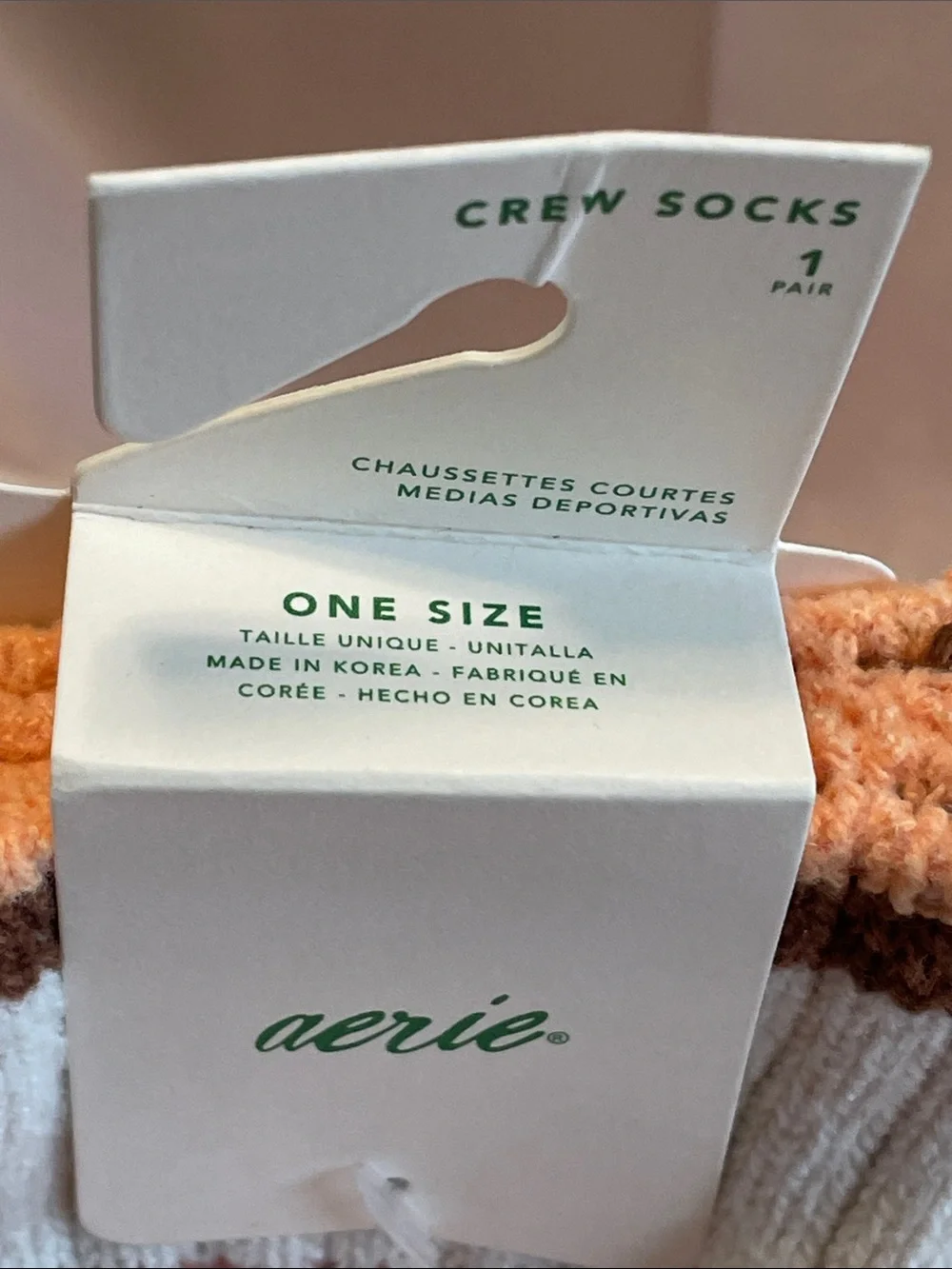 AERIE Marled Pink Crew Socks - NWT